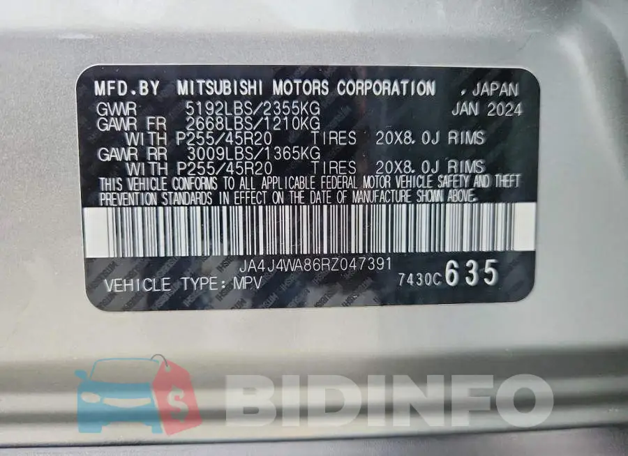 JA4J4WA86RZ047391 Photo# 13