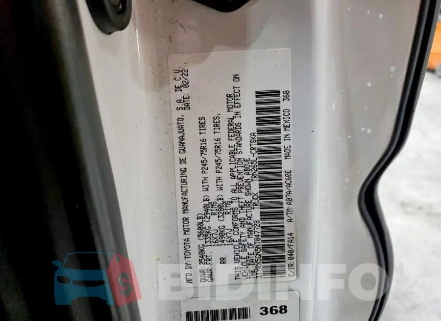 3TYRX5GN5NT047728 Photo# 13