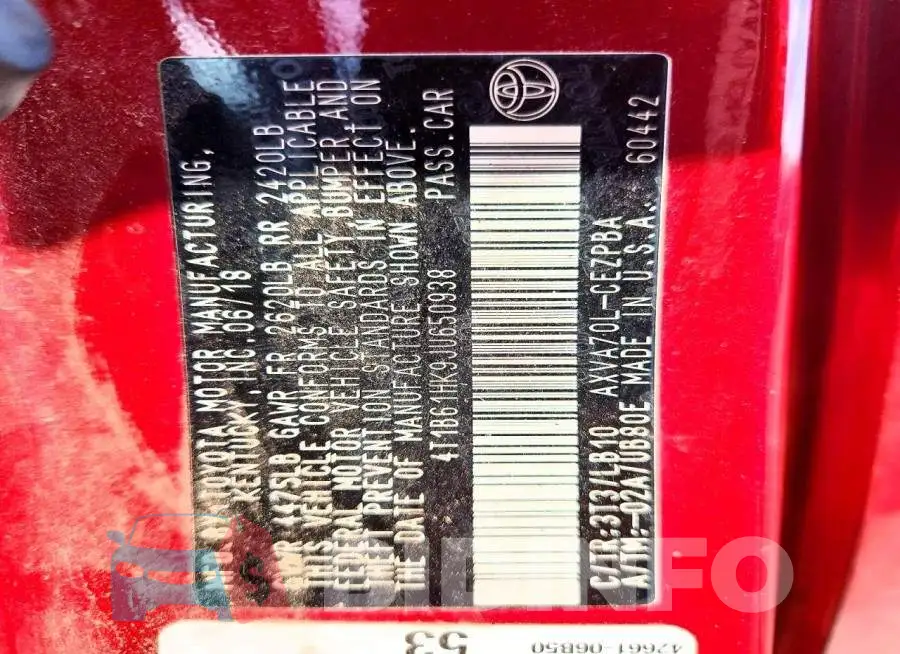 4T1B61HK9JU650938 Photo# 13