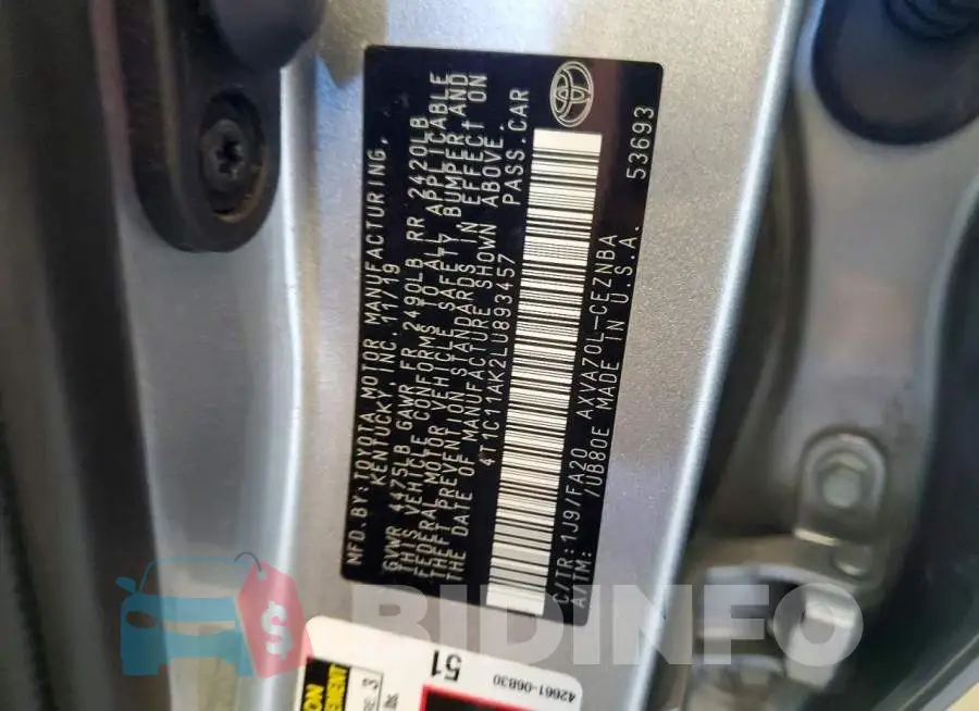 4T1C11AK2LU893457 Photo# 13