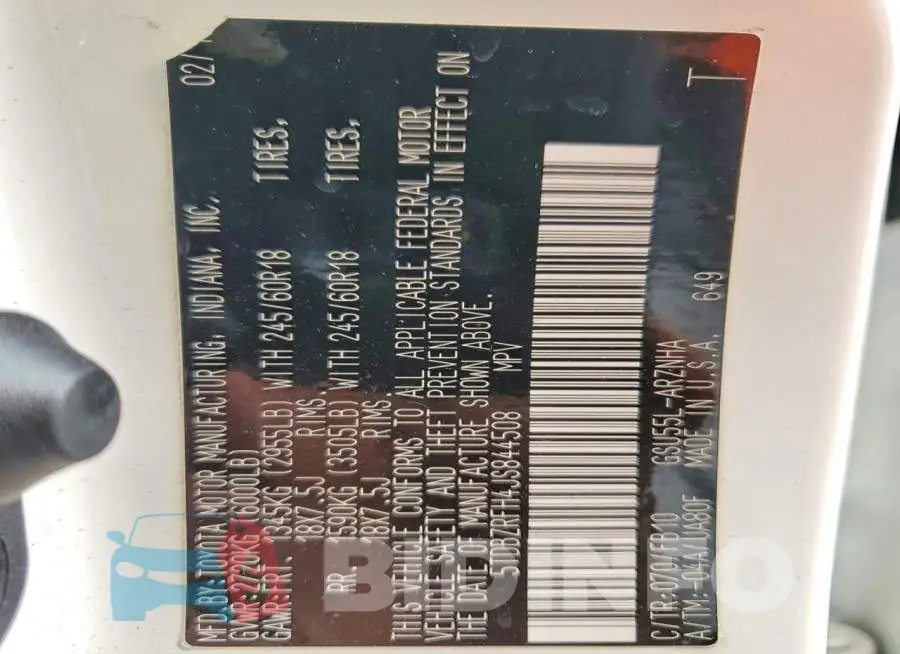 5TDBZRFH4JS844508 Photo# 13