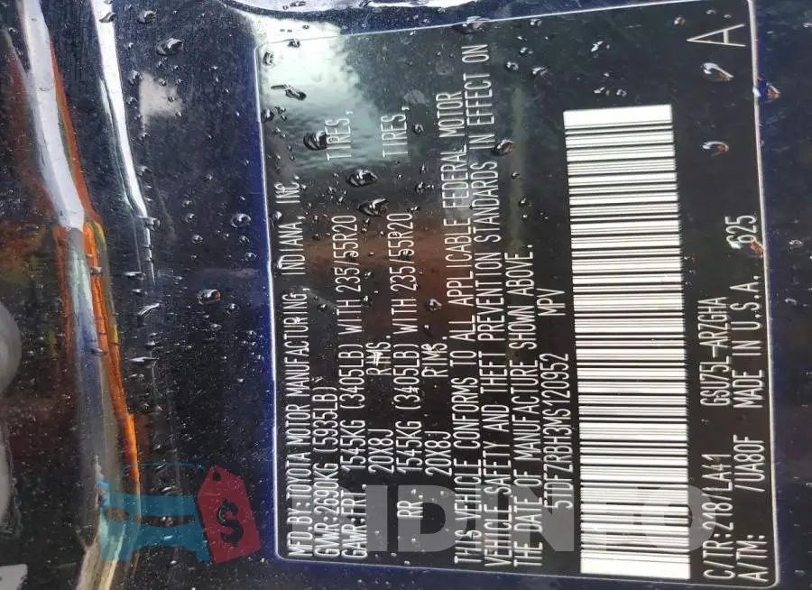 5TDFZRBH3MS120952 Photo# 13