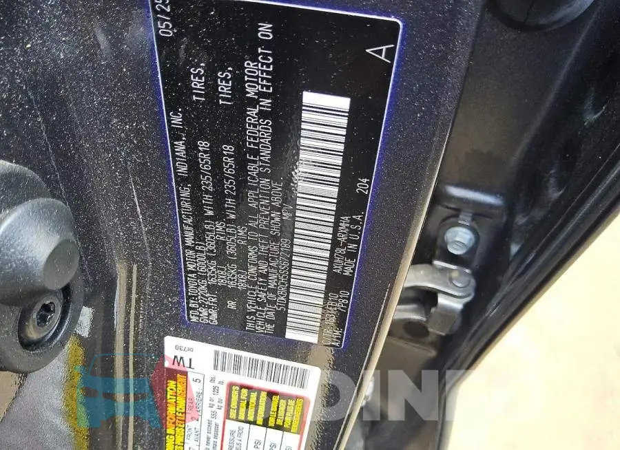 5TDKBRCH5SS672189 Photo# 13