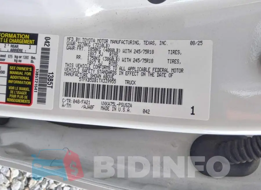 5TFKB5DB1TX339955 Photo# 12
