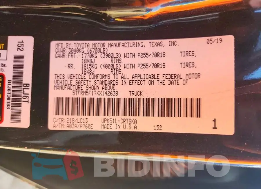 5TFRM5F17KX142638 Photo# 12