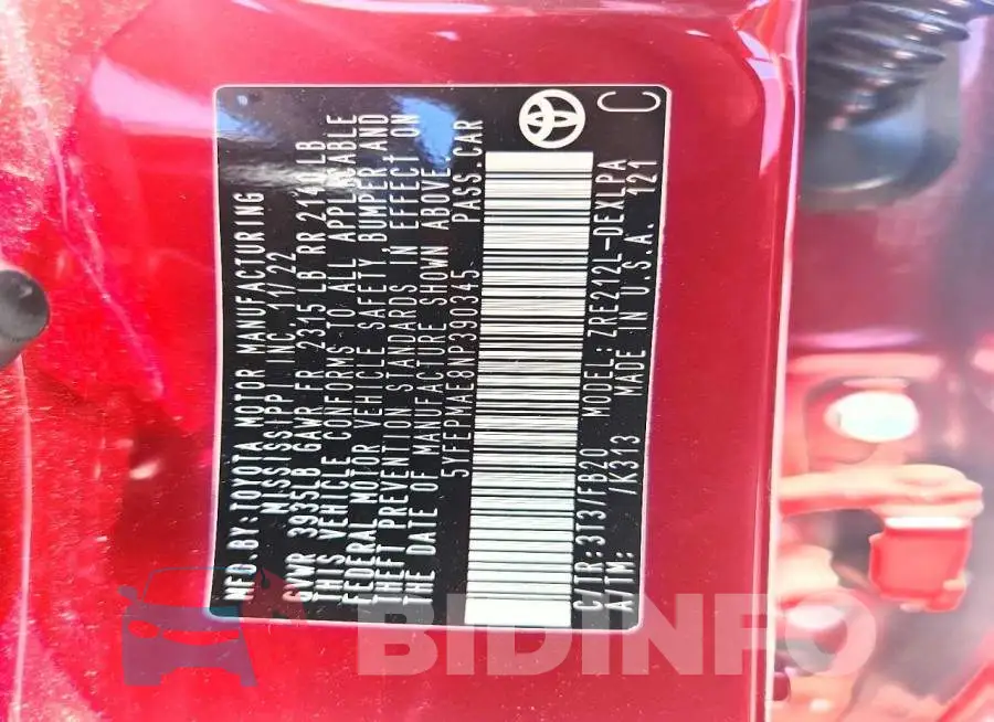 5YFEPMAE8NP390345 Photo# 12