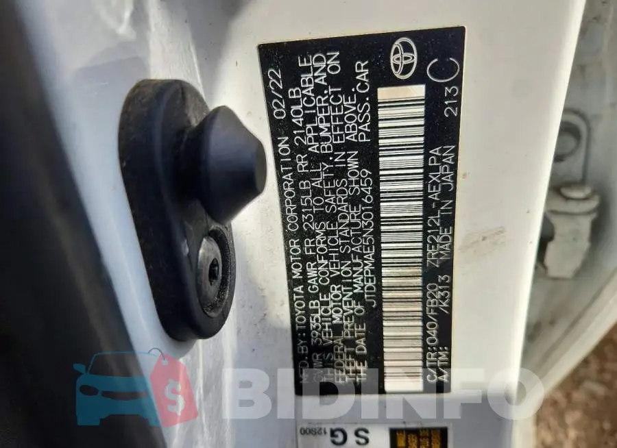 JTDEPMAE5N3016459 Photo# 12