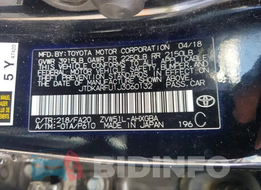JTDKARFU1J3060132 Photo# 12
