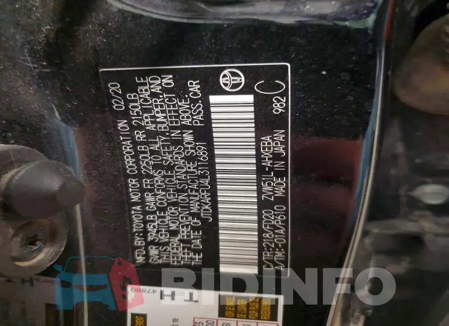 JTDKARFU4L3116891 Photo# 12