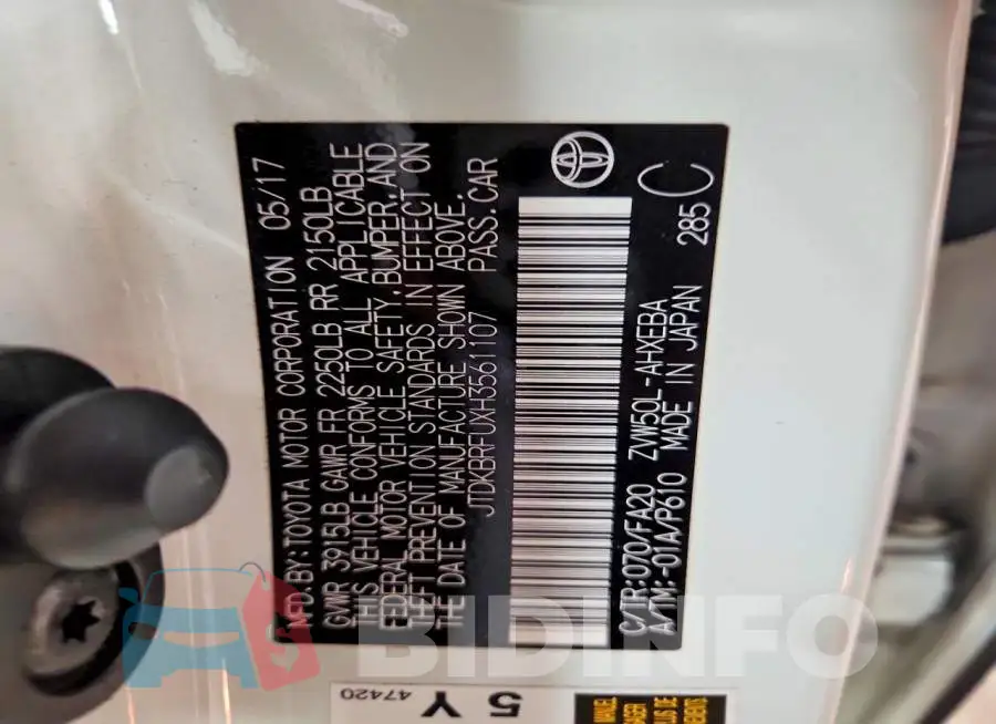 JTDKBRFUXH3561107 Photo# 12