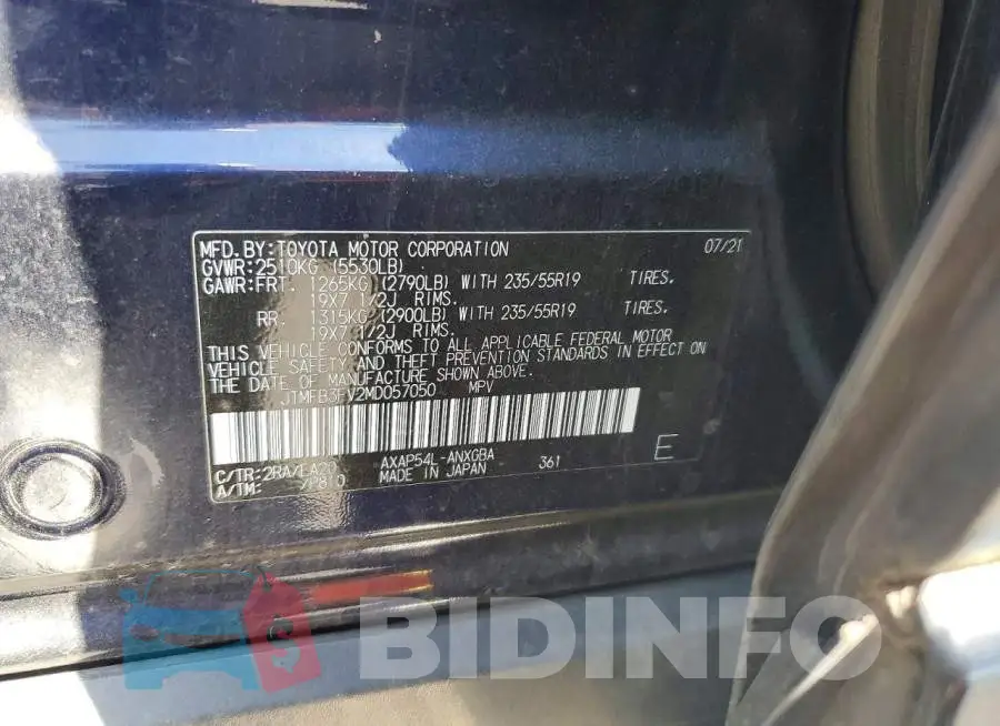 JTMFB3FV2MD057050 Photo# 13