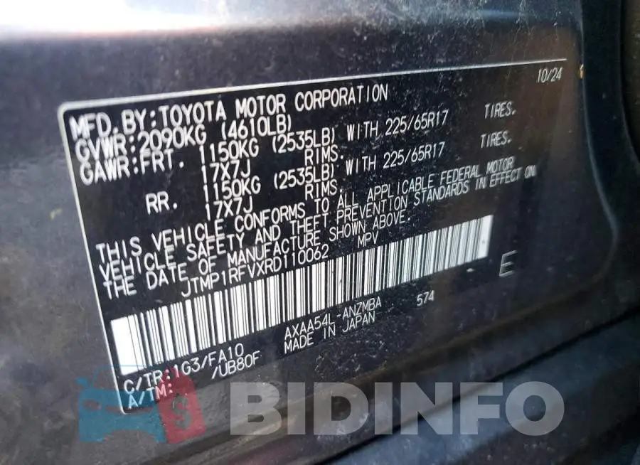 JTMP1RFVXRD110062 Photo# 13