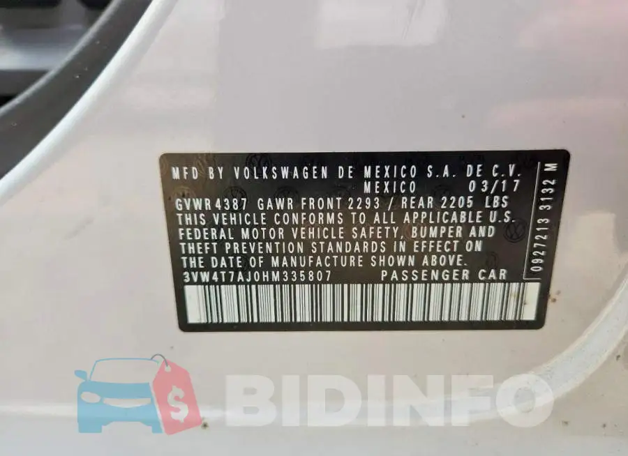 3VW4T7AJ0HM335807 Photo# 12
