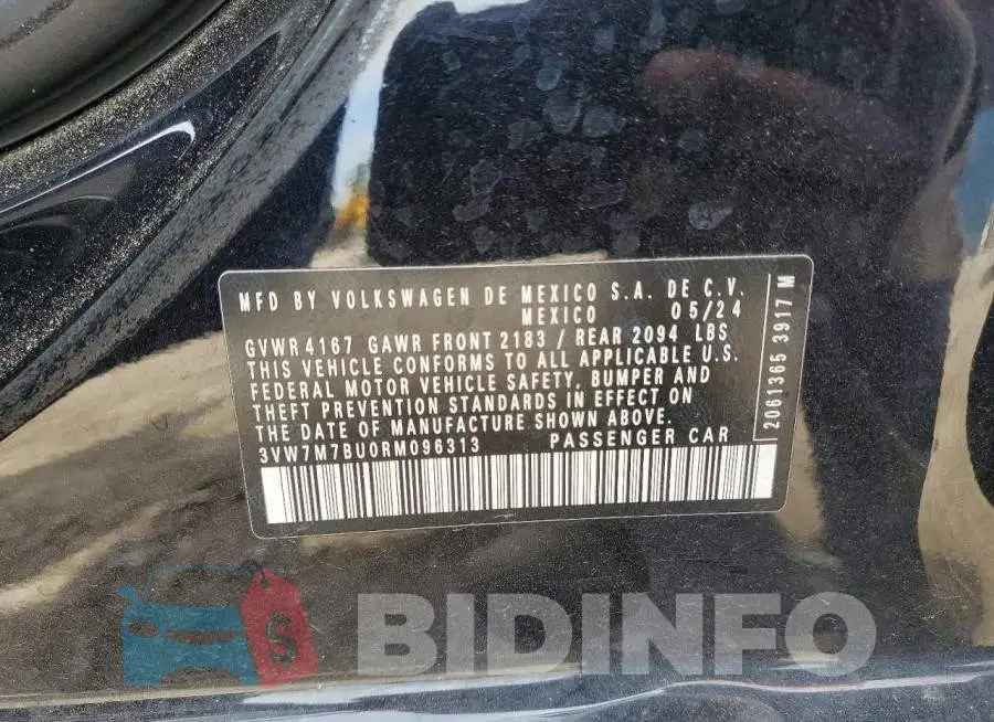 3VW7M7BU0RM096313 Photo# 12