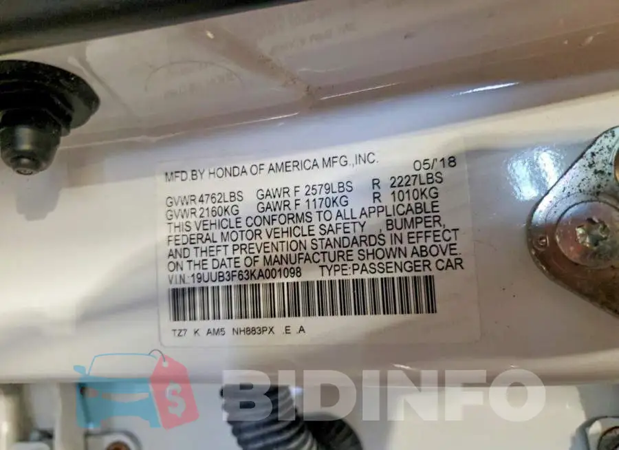 19UUB3F63KA001098 Photo# 12