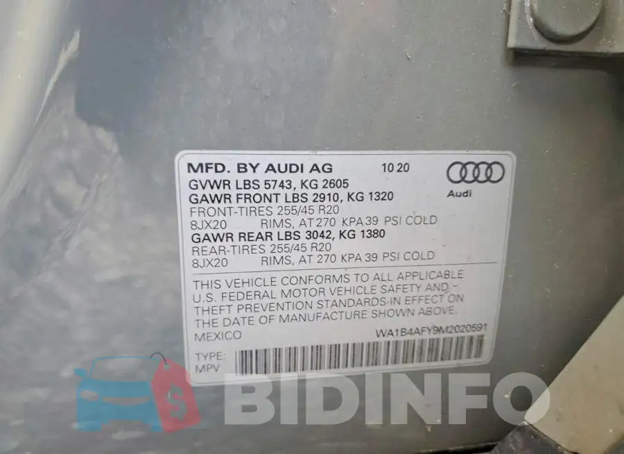 WA1B4AFY9M2020591 Photo# 14