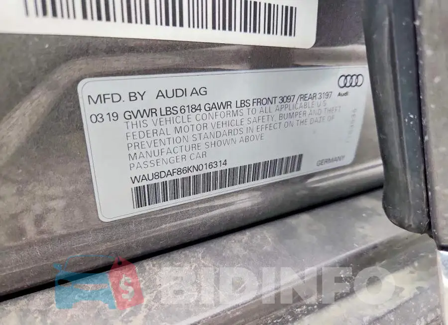WAU8DAF86KN016314 Photo# 12