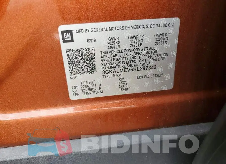 3GKALMEV6KL297342 Photo# 13