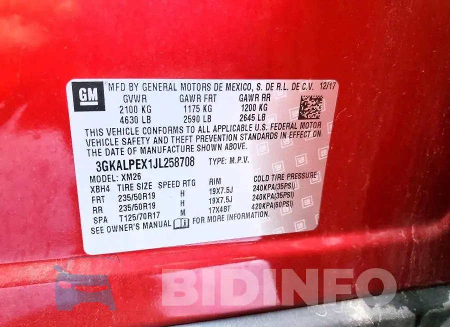3GKALPEX1JL258708 Photo# 14