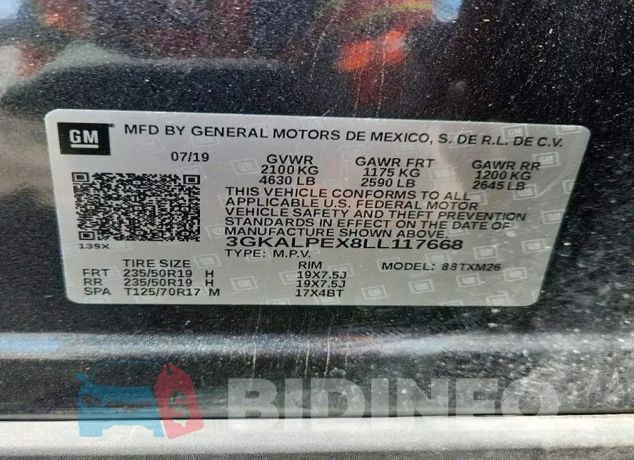 3GKALPEX8LL117668 Photo# 13