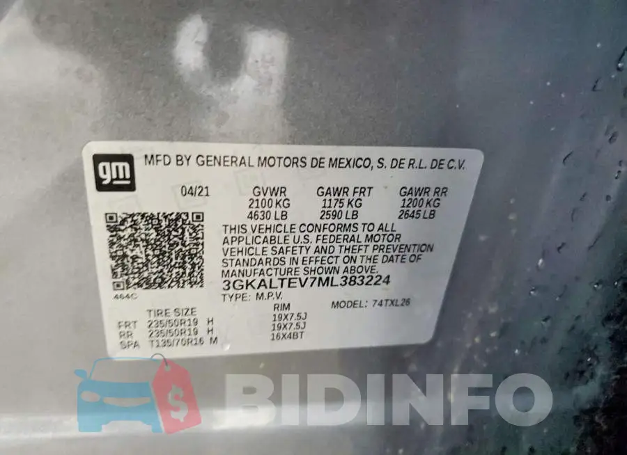 3GKALTEV7ML383224 Photo# 13