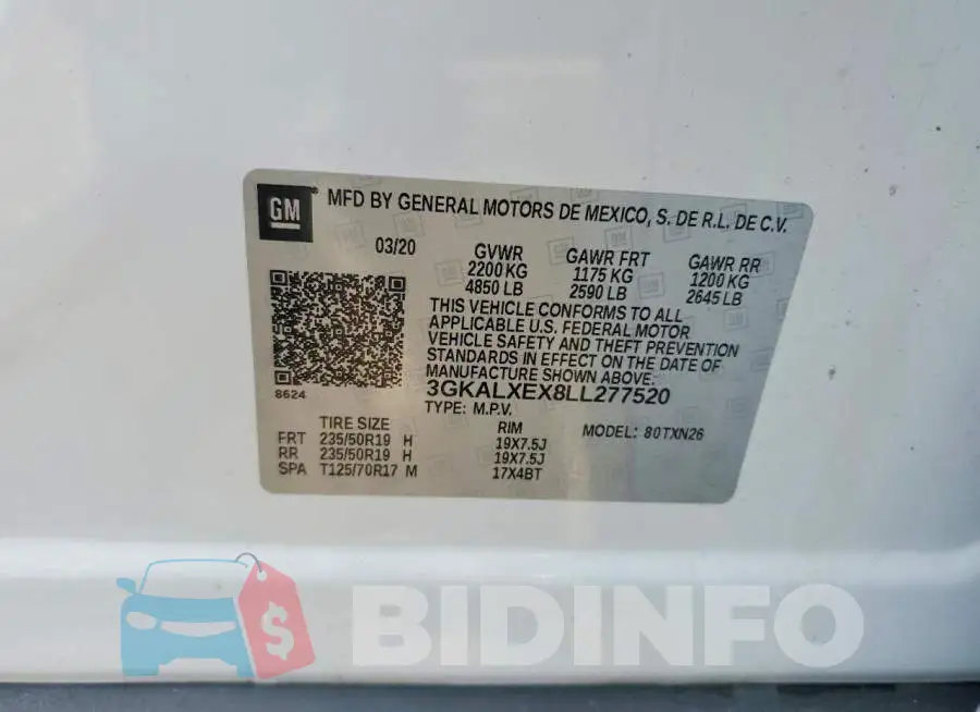 3GKALXEX8LL277520 Photo# 12