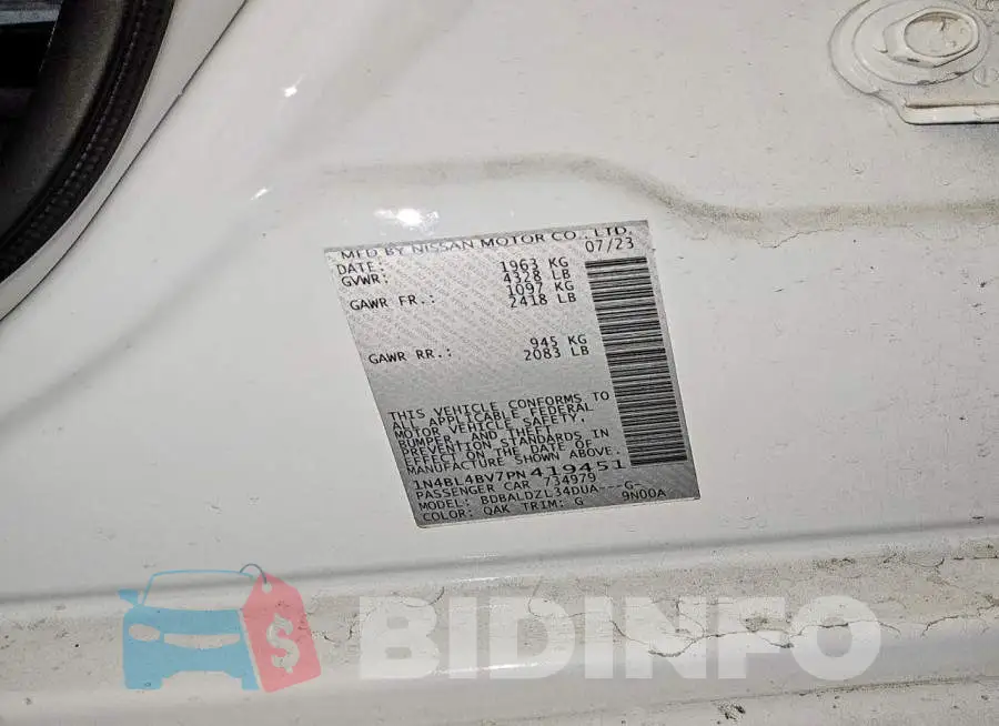 1N4BL4BV7PN419451 Photo# 12