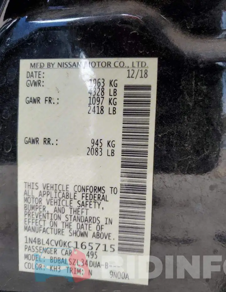 1N4BL4CV0KC165715 Photo# 12