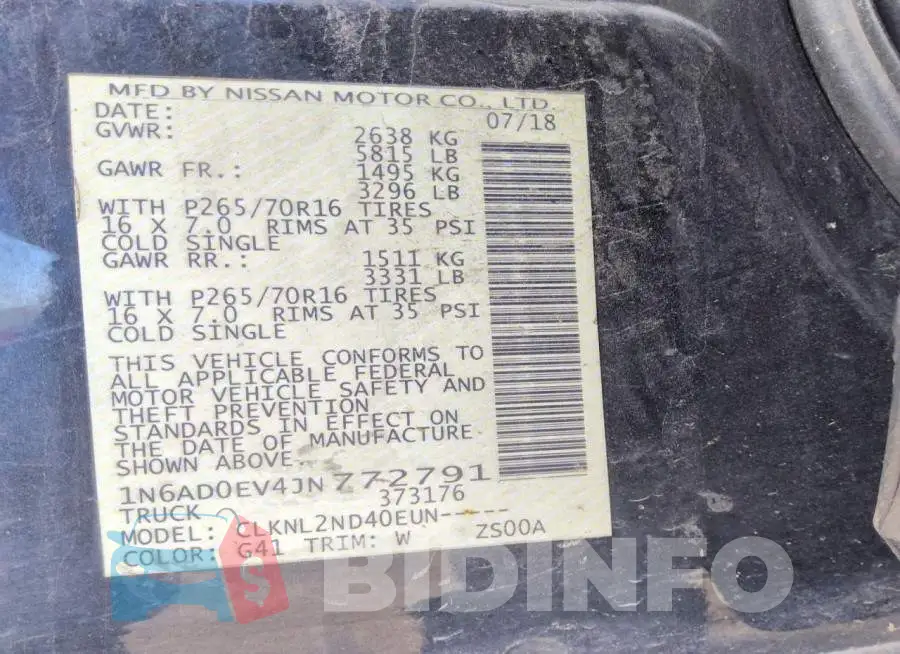 1N6AD0EV4JN772791 Photo# 5