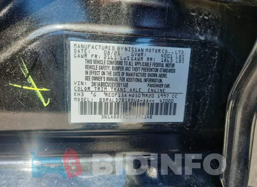 3N1AB8CV0SY391148 Photo# 12