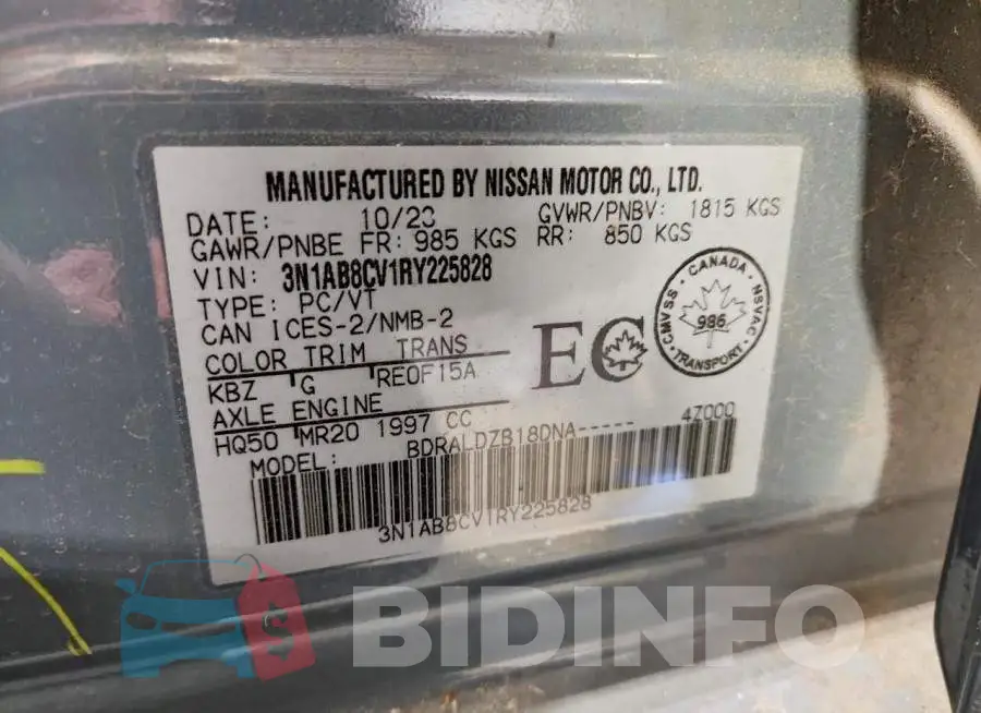 3N1AB8CV1RY225828 Photo# 12
