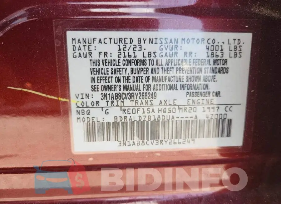 3N1AB8CV3RY266249 Photo# 12