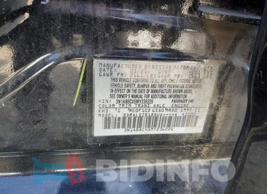 3N1AB8CV5MY236226 Photo# 12