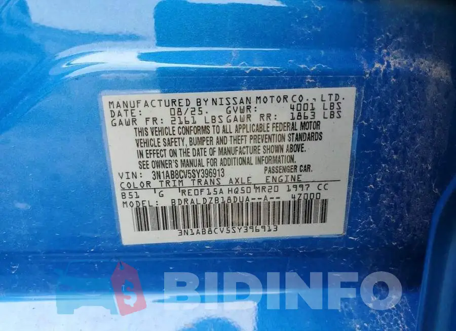 3N1AB8CV5SY396913 Photo# 12