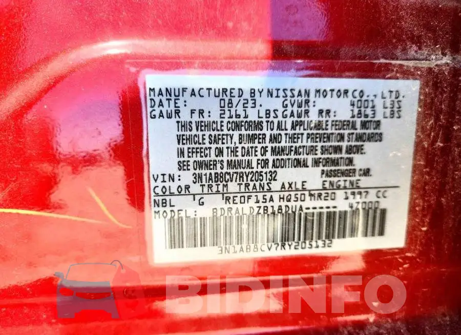3N1AB8CV7RY205132 Photo# 13
