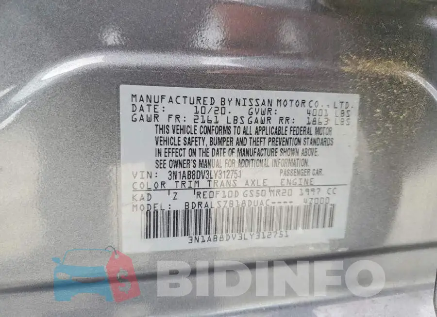 3N1AB8DV3LY312751 Photo# 12