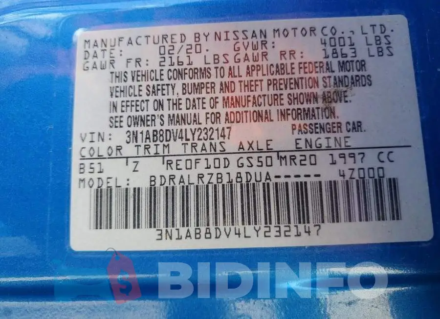 3N1AB8DV4LY232147 Photo# 12