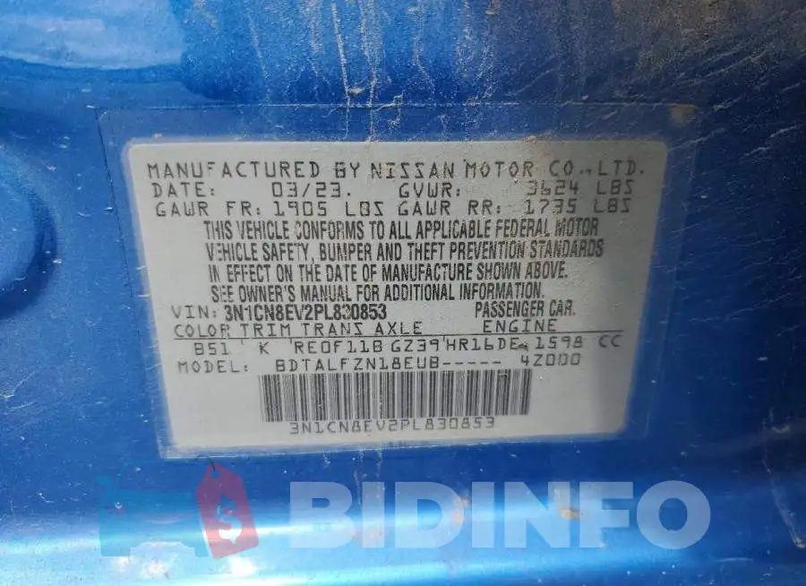 3N1CN8EV2PL830853 Photo# 12