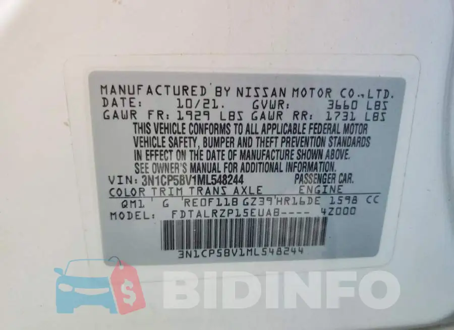 3N1CP5BV1ML548244 Photo# 13