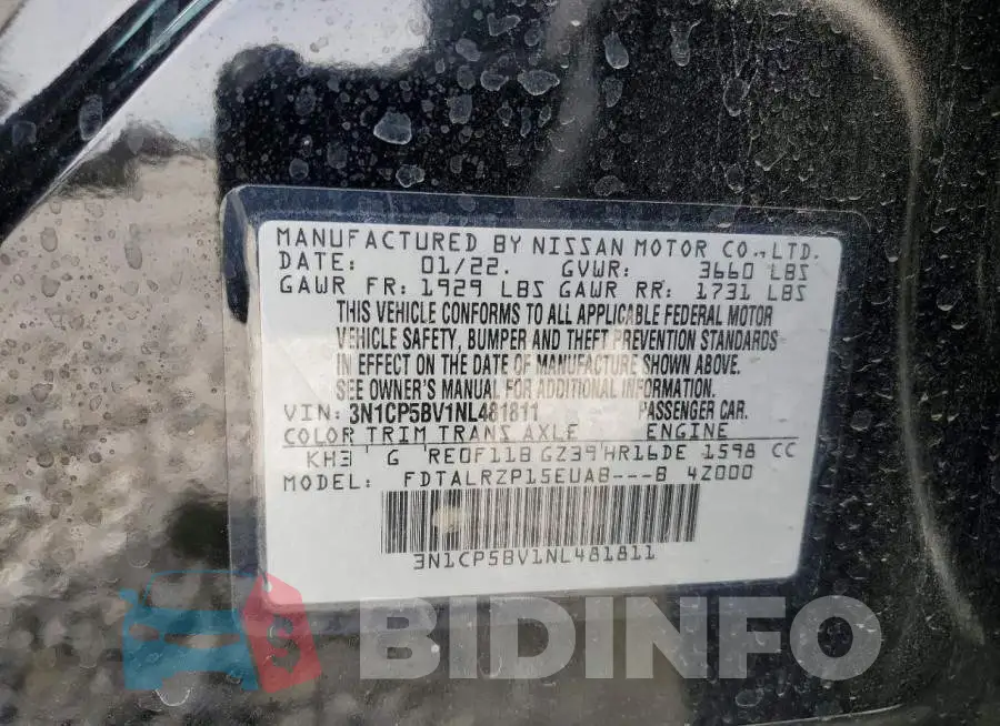 3N1CP5BV1NL481811 Photo# 12