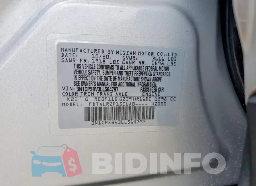 3N1CP5BV3LL564797 Photo# 13