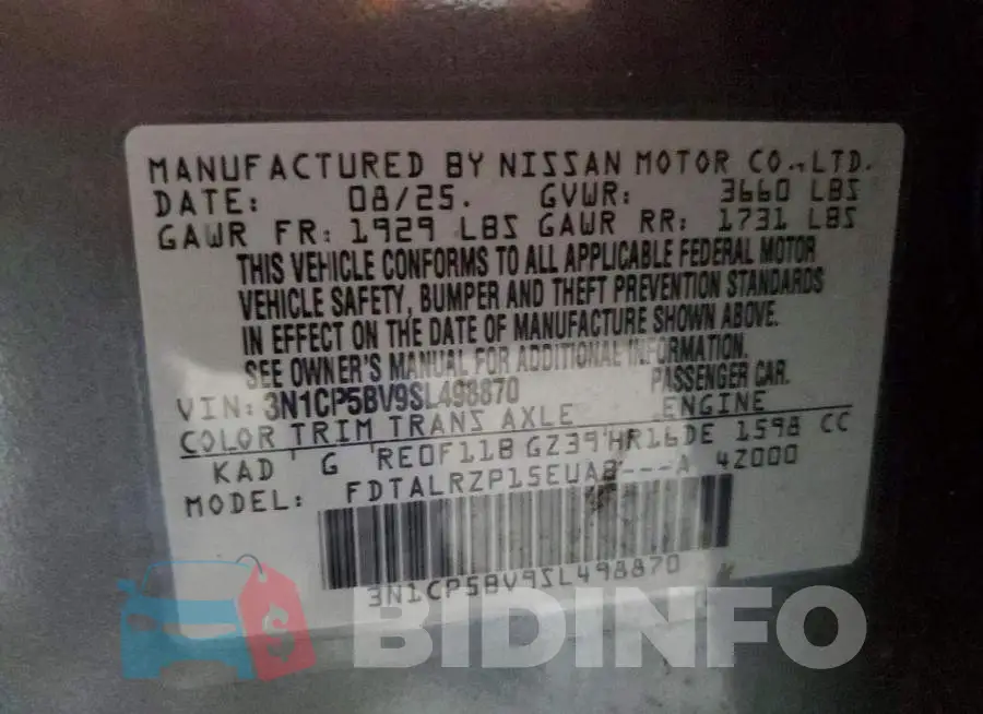 3N1CP5BV9SL498870 Photo# 14