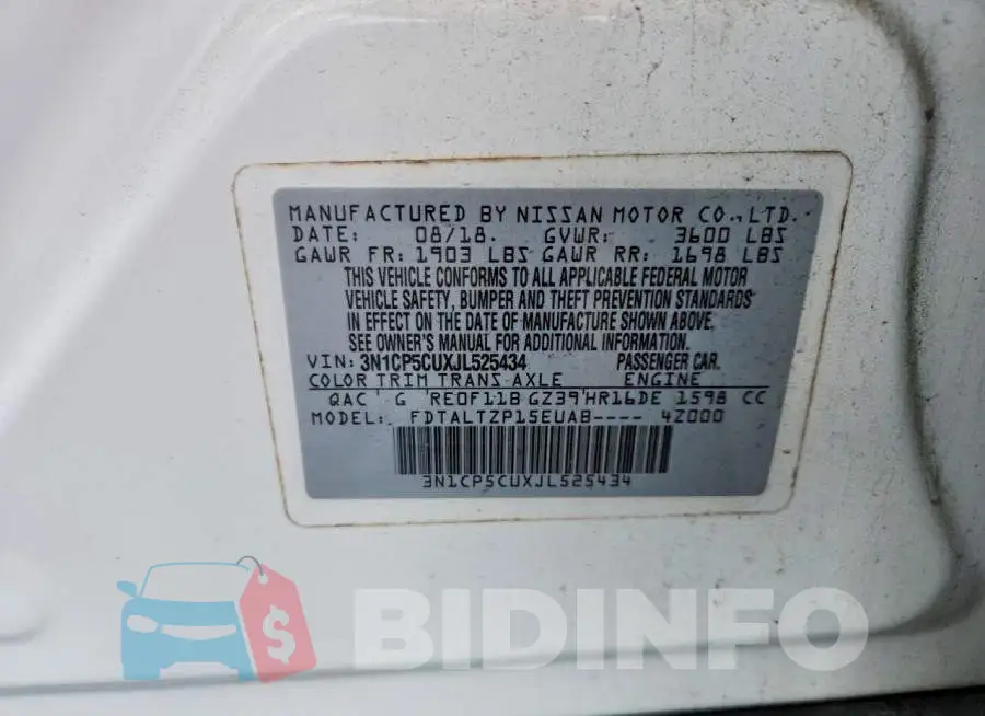 3N1CP5CUXJL525434 Photo# 14