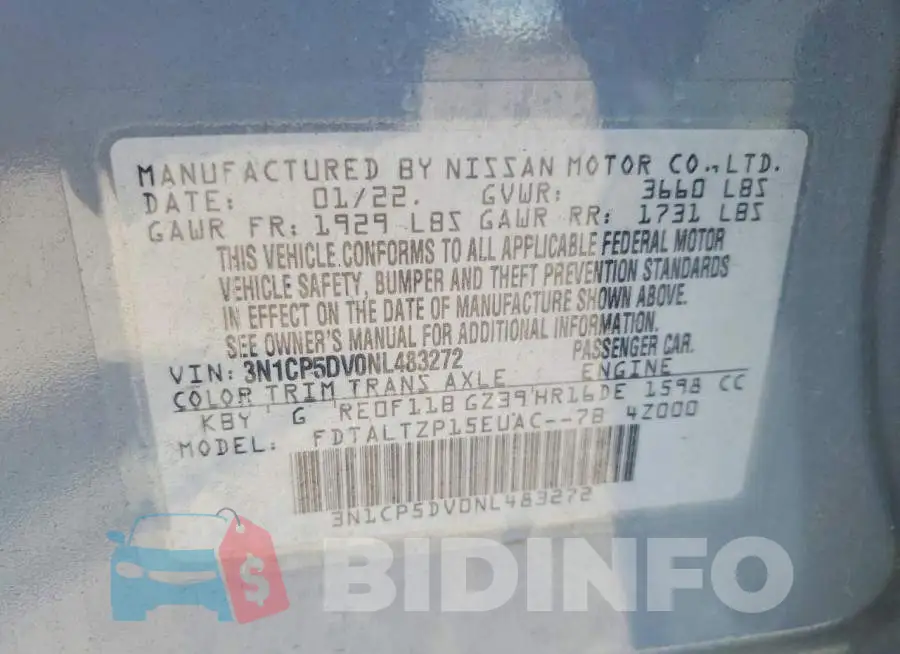 3N1CP5DV0NL483272 Photo# 12
