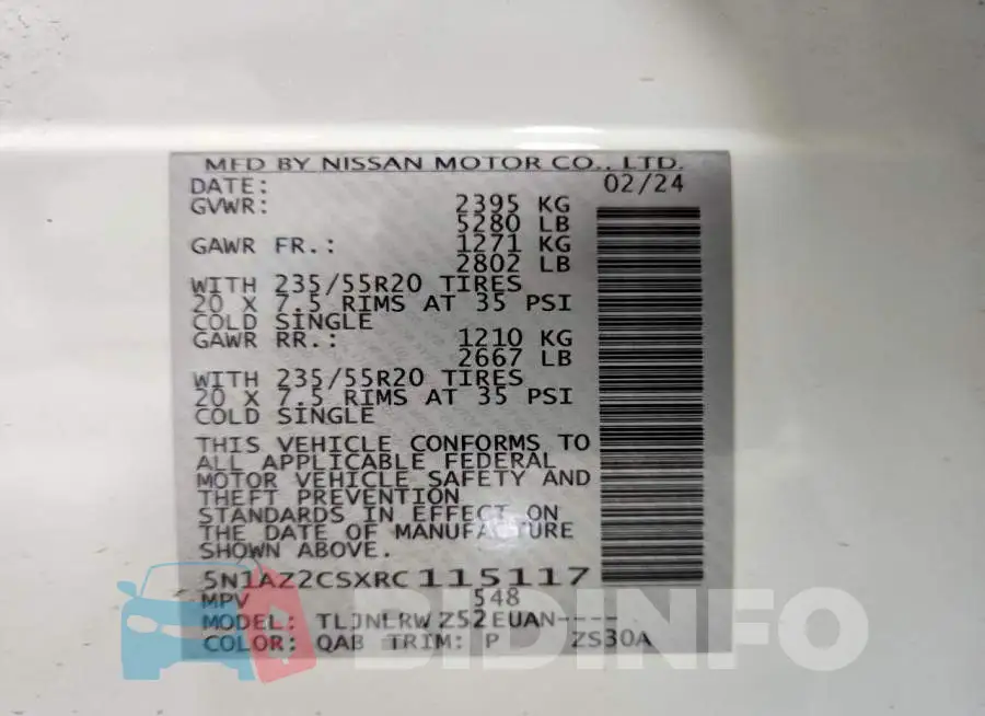 5N1AZ2CSXRC115117 Photo# 13