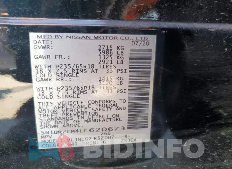 5N1DR2CM4LC620673 Photo# 13