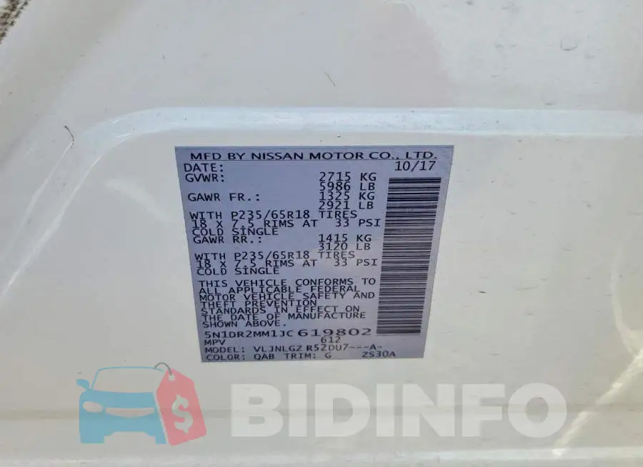 5N1DR2MM1JC619802 Photo# 14
