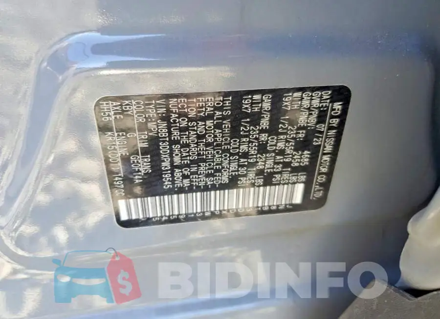 JN8BT3DDXPW319545 Photo# 13