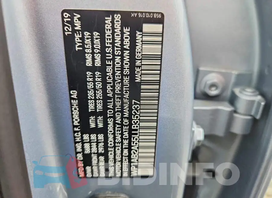 WP1AB2A55LLB35237 Photo# 13