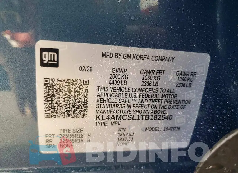KL4AMCSL1TB182540 Photo# 14